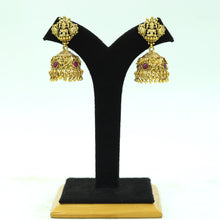 Round Neck Antique Gold Plated Temple Necklace Set 16615-06