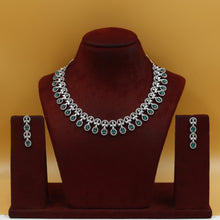 Green Zircon/AD Necklace Set 13147-9932