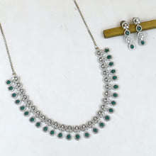 Green Zircon/AD Necklace Set 13147-9932