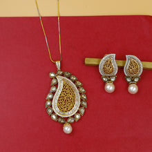 Gold Zircon/AD Pendant Set 13660-0731