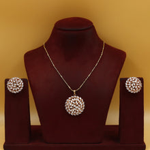 Rose Gold Plated Zircon/AD Pendant Set 13250-0133