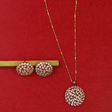 Rose Gold Plated Zircon/AD Pendant Set 13250-0133
