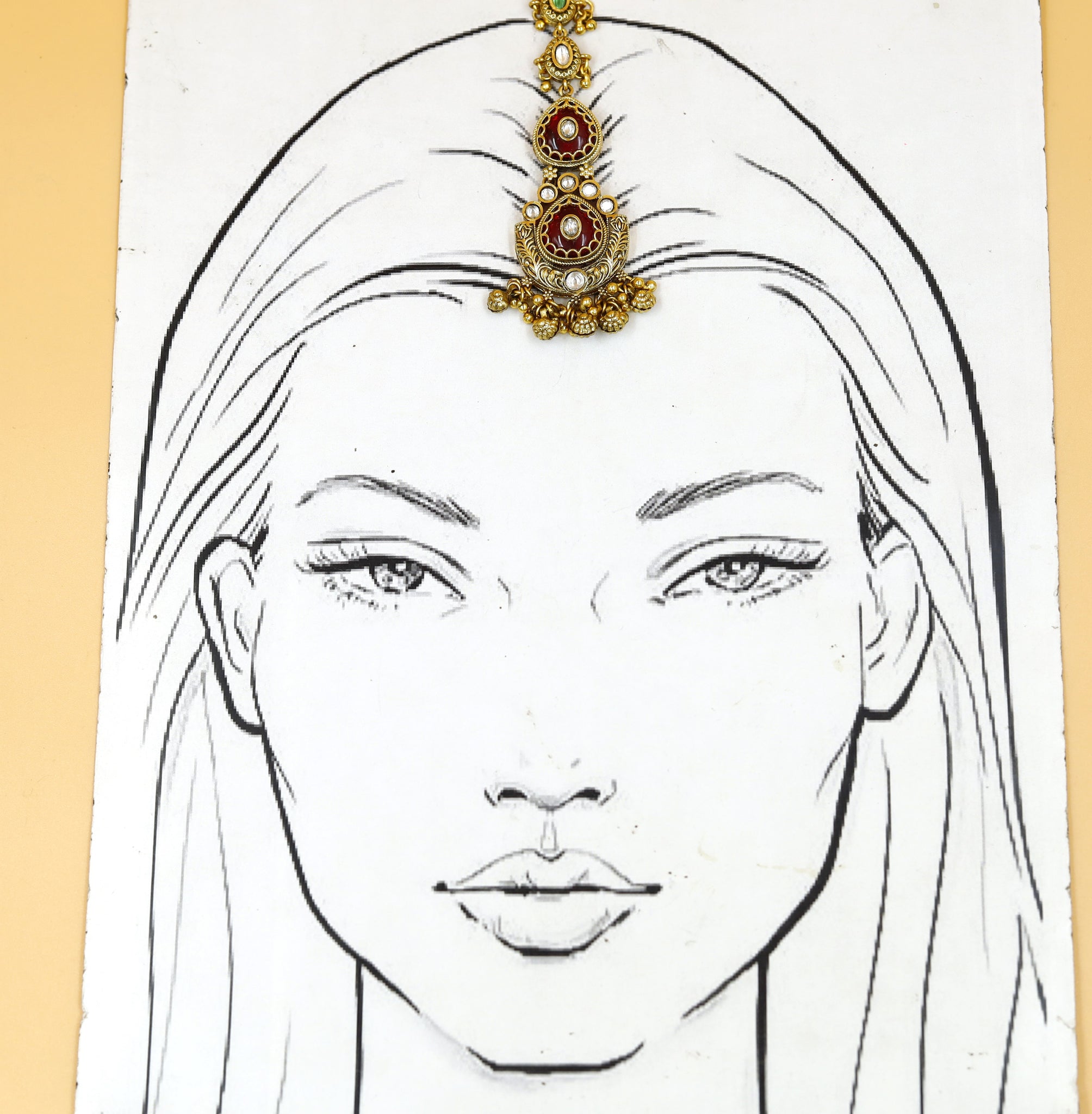 Antique Gold Finish Maang Tikka 18673-94