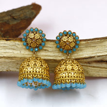 Firozi Gold Look Earring