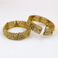 Antique Gold Plated Temple Bangles/Kada 13266-33