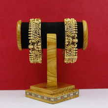 Antique Gold Plated Temple Bangles/Kada 13266-33