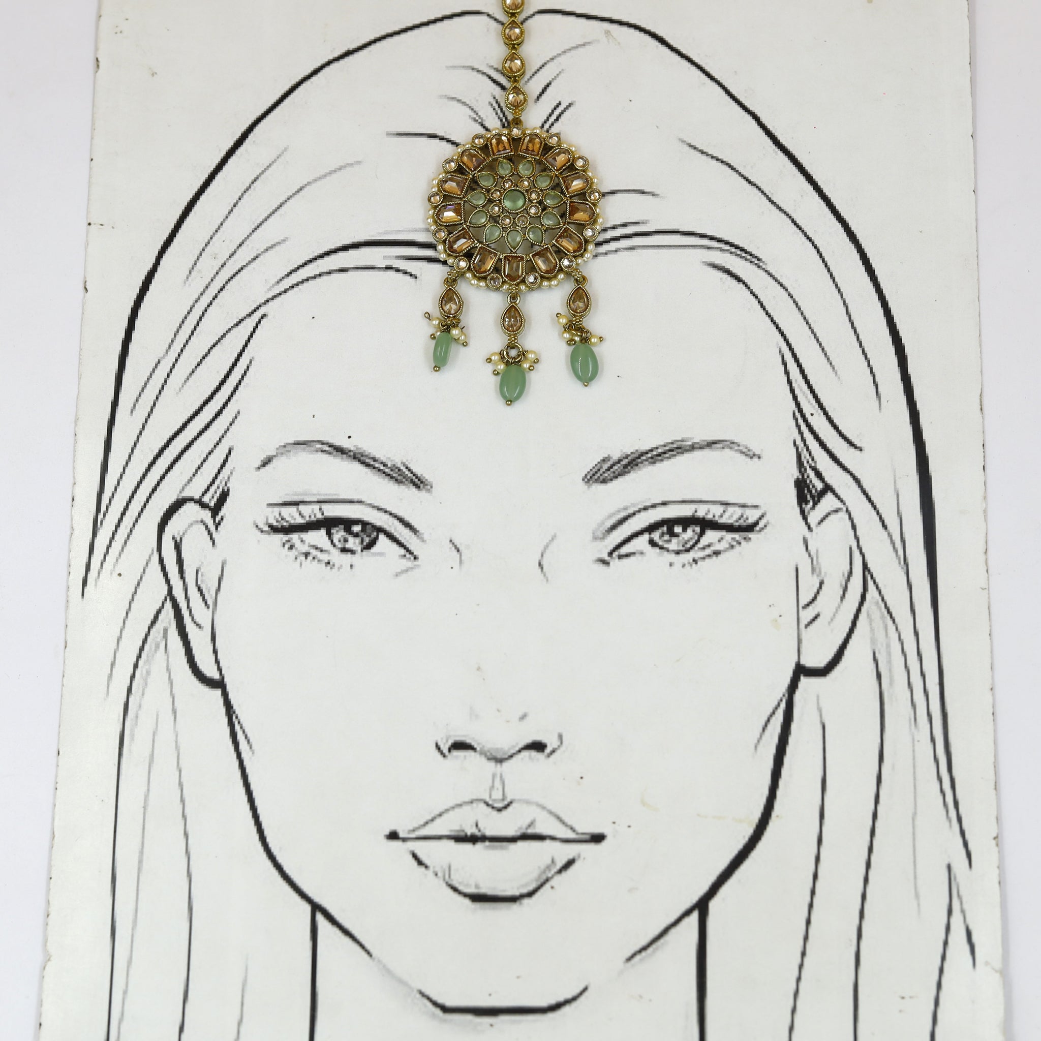 Mehandi Finish Maang Tikka 18678-100