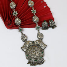 Long Neck Oxidized Necklace Set 4327-81