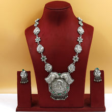 Long Neck Oxidized Necklace Set 4327-81