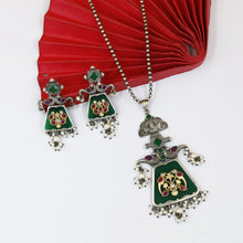 Heavy Oxidized Pendant Set 18557-28