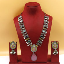Long Neck Oxidized Necklace Set 15407-59