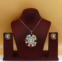 Sabyasachi Inspired Multi Color Kundan Pendant Set 18272-89