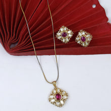 Trendy Kundan Pendant Set 19045-27
