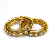 Antique Gold Pachheli Kundan Bangles/Kada 18799-28