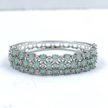 Silver Plated Mint Green Zircon/AD Bracelet 13223-0069