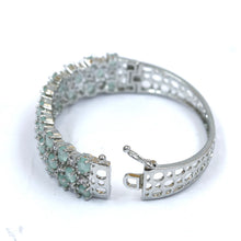 Silver Plated Mint Green Zircon/AD Bracelet 13223-0069