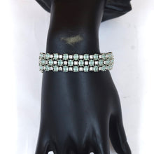 Silver Plated Mint Green Zircon/AD Bracelet 13223-0069