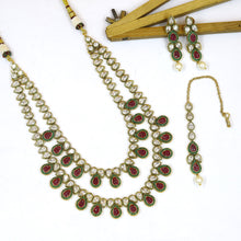 Round Neck Polki Necklace Set 10990-21
