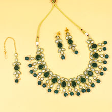 Round Neck Polki Necklace Set 11059-21
