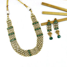 Green Polki Necklace Set 10370-5943