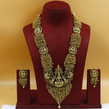 Antique Gold Plated Long Neck Temple Necklace Set 10060-28