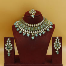 Mint Green Polki Necklace Set 19717-7330