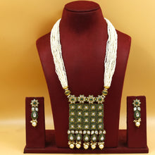 Green Polki Pendant Set 10378-5963