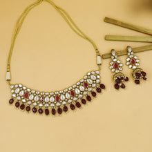 Ruby Kundan Choker Set  13963-1054