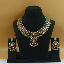 Sabya Inspired Round Neck Kundan Necklace Set 19093-87