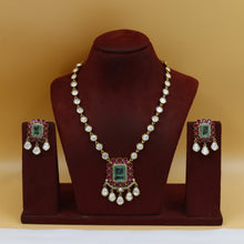 Moissanite Sabya Inspired Round Neck Kundan Necklace Set 19082-87