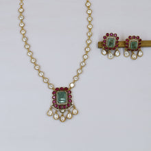 Moissanite Sabya Inspired Round Neck Kundan Necklace Set 19082-87