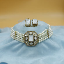 Moissanite Choker Kundan Necklace Set 19077-87