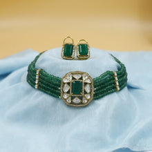 Moissanite Choker Kundan Necklace Set 19077-87
