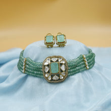 Moissanite Choker Kundan Necklace Set 19077-87