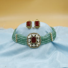 Moissanite Choker Kundan Necklace Set 19077-87