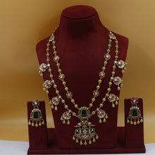 Moissanite Sabya Inspired Long Neck Kundan Necklace Set 19097-87