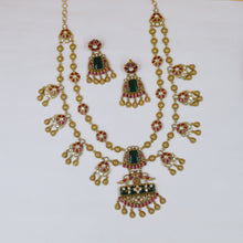 Moissanite Sabya Inspired Long Neck Kundan Necklace Set 19097-87