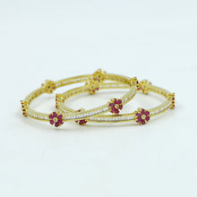 Zircon/AD Gold Plated Bangles 3385-08
