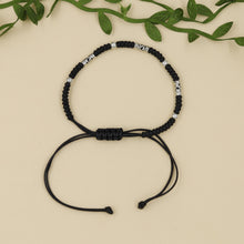 Silver Black Thread Anklet 10897-20