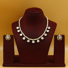 Moissanite Round Neck Kundan Necklace Set 19074-87