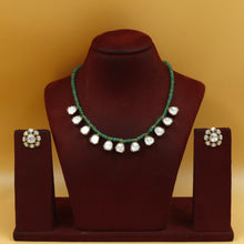 Moissanite Round Neck Kundan Necklace Set 19074-87