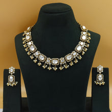 Moissanite Round Neck Kundan Necklace Set 19090-87