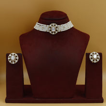 Moissanite Choker Kundan Necklace Set 19076-87