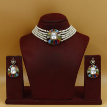 Moissanite Choker Kundan Necklace Set 19080-87