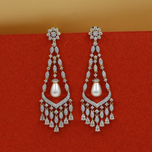 Danglers Pearl Zircon/AD Earring 19133-31