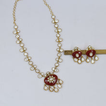 Moissanite Sabya Inspired Round Neck Kundan Necklace Set 19086-87