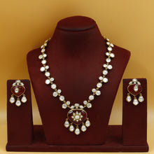 Moissanite Sabya Inspired Round Neck Kundan Necklace Set 19086-87