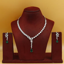 Round Neck Zircon/AD Necklace Set 18904-69