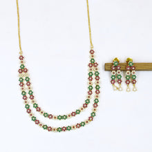 Round Neck Jadau Necklace Set 19224-48