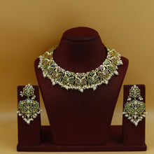 Round Neck Jadau Necklace Set 19227-48